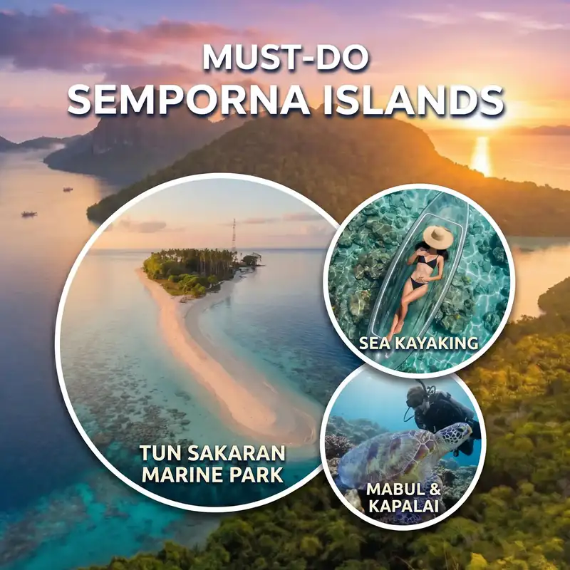Multi day tour packages and island hopping excursions with Adil Waterhouse Resort near Semporna and the Celebes Sea.